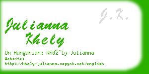 julianna khely business card